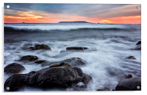 Tranquil Harmony of Osmington Seascape Acrylic by Daniel Rose