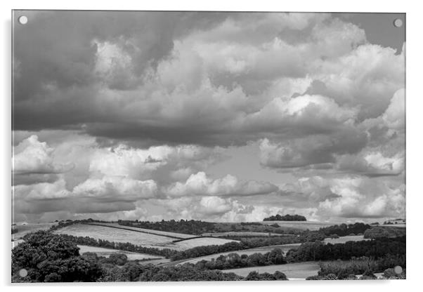 South Downs Clouds Acrylic by Malcolm McHugh