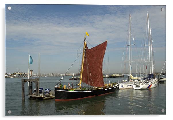 Thames Sailing Barge Alice Acrylic by Malcolm McHugh