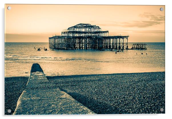 West Pier - Brighton Acrylic by Malcolm McHugh