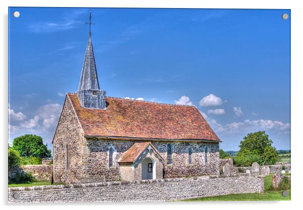 Greatham Church - Sussex Weald Acrylic by Malcolm McHugh