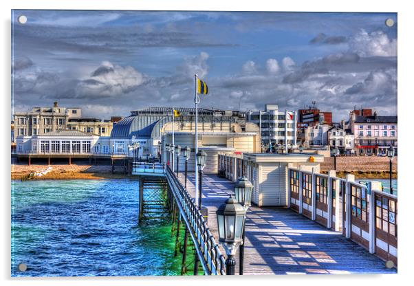 Worthing Pier and Promenade Acrylic by Malcolm McHugh