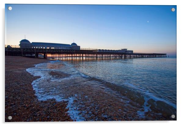 Hastings Pier, pre dawn light Acrylic by Stephen Prosser