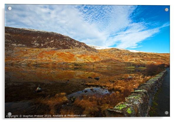 Llyn Ogwen reflections Acrylic by Stephen Prosser