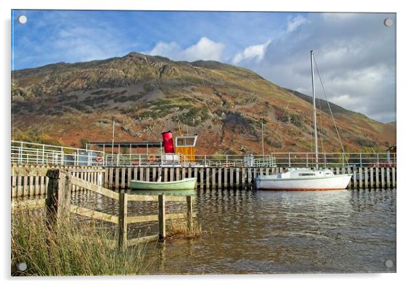 Boats Moored at Glenridding on Ullswater Acrylic by Martyn Arnold