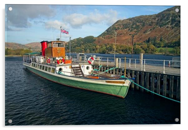Lady of the Lake steamer at Ullswater, Lake District Acrylic by Martyn Arnold