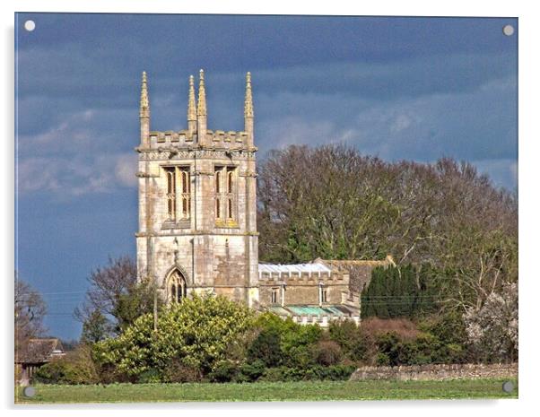 All Saints Church, Aldwincle, Northamptonshire Acrylic by Martyn Arnold