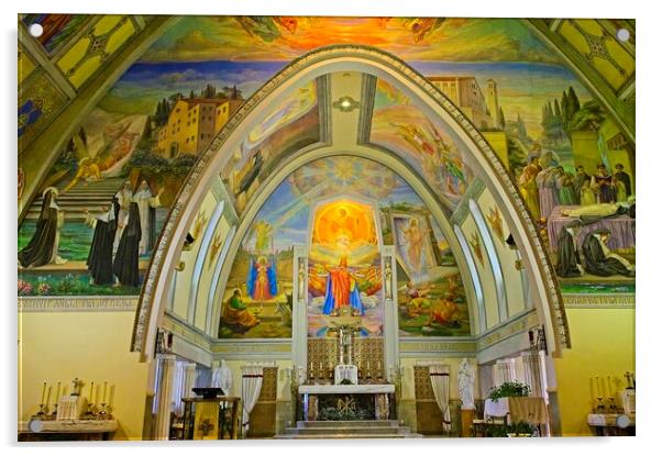 Church Fresco Paintings - St. Amelie Church Baie-Comeau Quebec Acrylic by Martyn Arnold