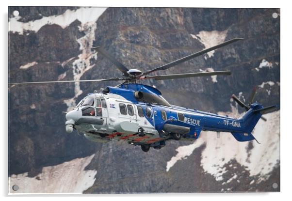 Coastguard Helicopter Aérospatiale AS 332L1 Super Puma Acrylic by Martyn Arnold
