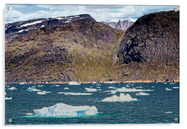 Ice Flows in Arctic Greenland Acrylic by Martyn Arnold