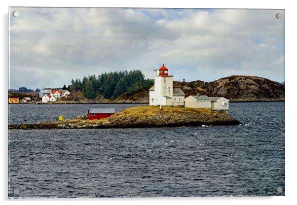 Terningen Lighthouse Near Trondheim Norway Acrylic by Martyn Arnold