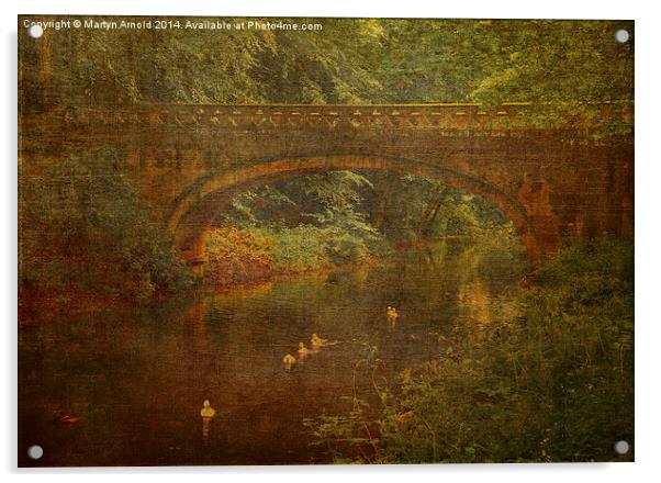 Bridge over the Stream Acrylic by Martyn Arnold