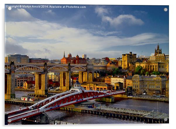  Newcastle Cityscape and Tyne Bridges Acrylic by Martyn Arnold