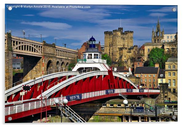 Swing Bridge Newcastle upon Tyne Acrylic by Martyn Arnold