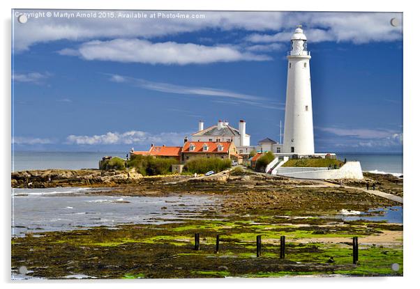  St. Mary's Lighthouse Whitley Bay Acrylic by Martyn Arnold