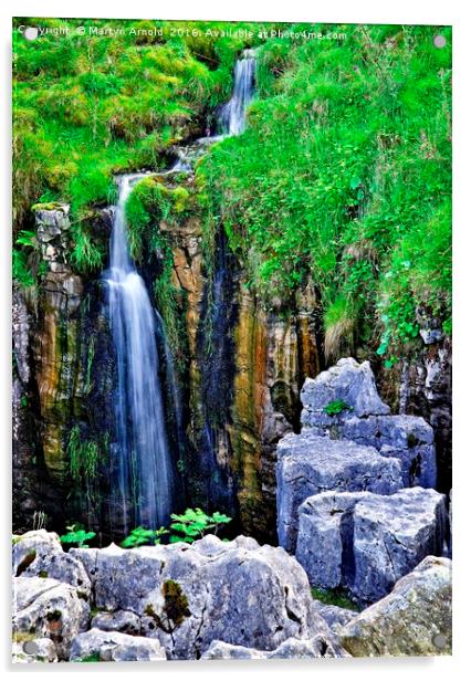 Waterfall at The Buttertubs, Swaledale, Yorkshire Acrylic by Martyn Arnold