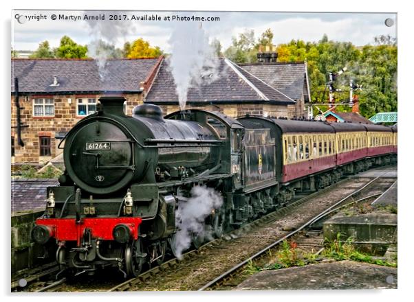 Steaming out of Grosmont Acrylic by Martyn Arnold