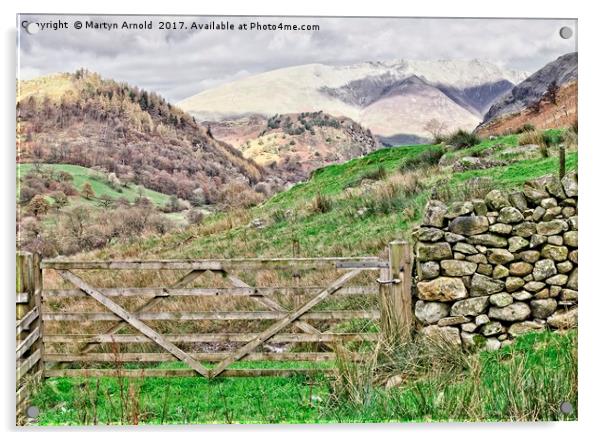 Lake District Mountains Acrylic by Martyn Arnold