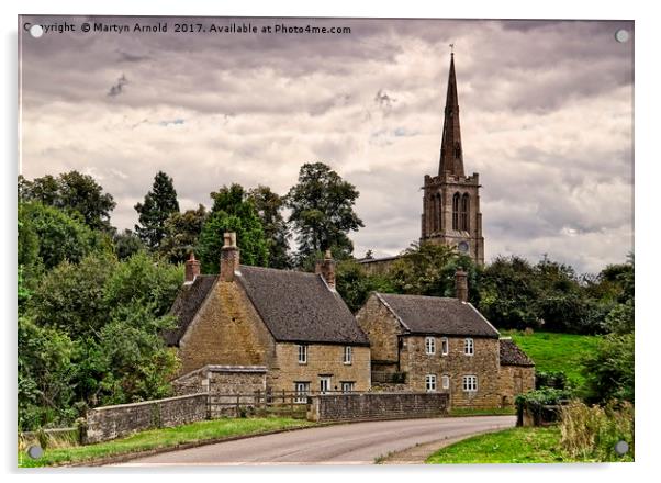 Bulwick Village Northamptonshire Acrylic by Martyn Arnold