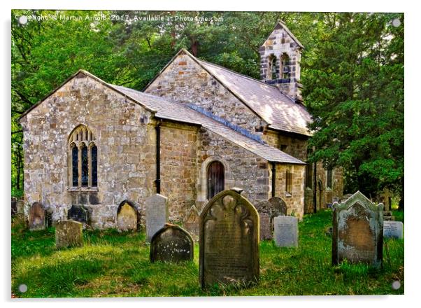 Hawnby Village Church North Yorkshire Moors Acrylic by Martyn Arnold
