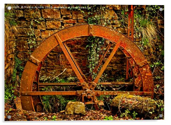 Old Mill Wheel Acrylic by Martyn Arnold