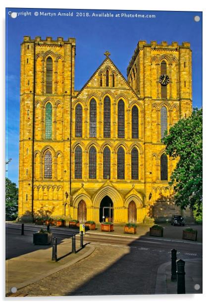 Ripon Cathedral west front in Evening Light Acrylic by Martyn Arnold