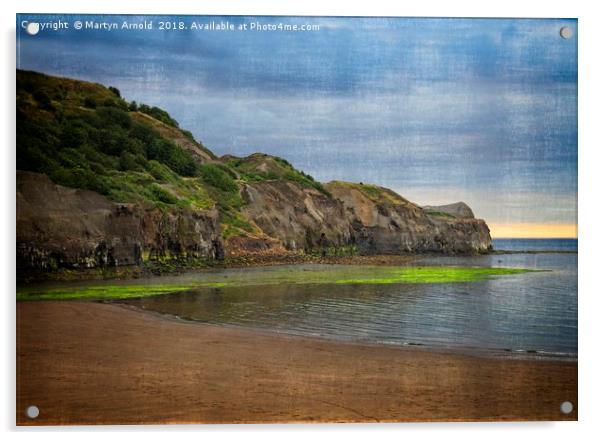 Sandsend Textured Seascape Acrylic by Martyn Arnold