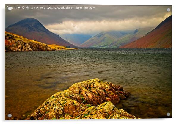 Wast Water looking towards Great Gable Acrylic by Martyn Arnold