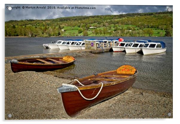 Boats on Coniston Water Acrylic by Martyn Arnold