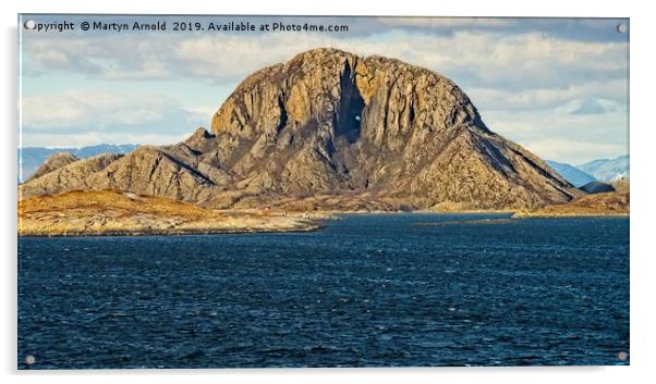 Torghatten Mountain Norway Acrylic by Martyn Arnold