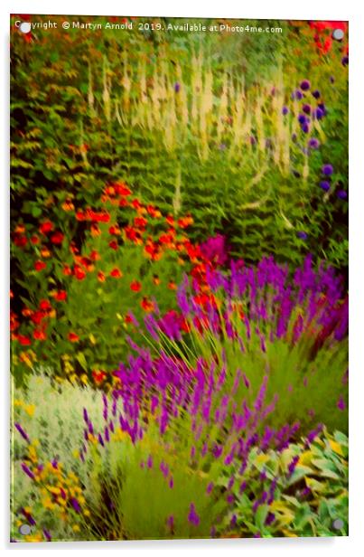 Artistic Summer Flower Border Acrylic by Martyn Arnold