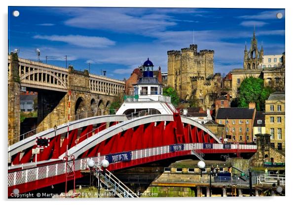 Majestic Bridges of Newcastle Acrylic by Martyn Arnold