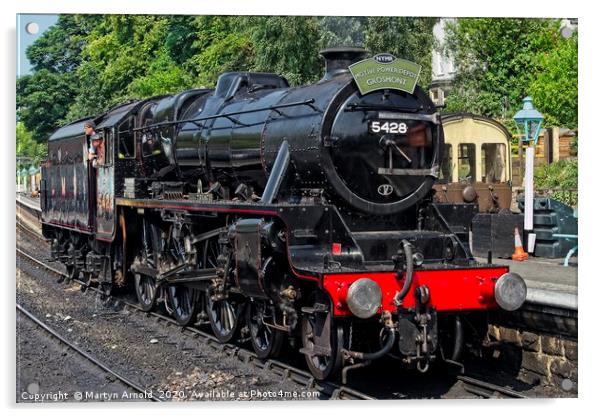 Steam Train on the North York Moors Railway  Acrylic by Martyn Arnold
