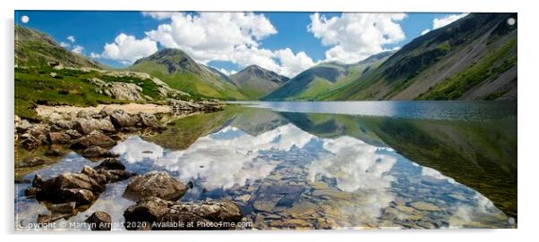 Wastwater and Great Gable Mountain, Lake District  Acrylic by Martyn Arnold