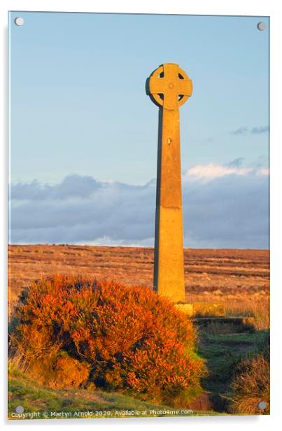 Rosedale Millennium Cross, North York Moors, Yorks Acrylic by Martyn Arnold