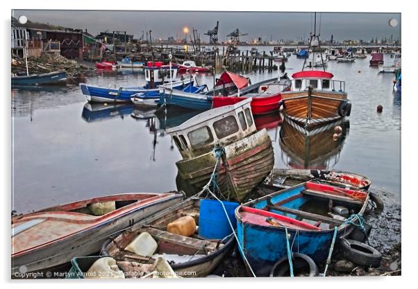 Paddy's Hole Boatyard, South Gare, Redcar Acrylic by Martyn Arnold