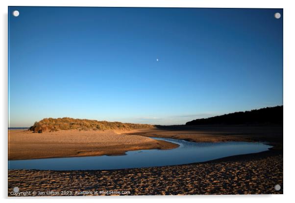 Moonrise Over Holkham Bay Acrylic by Jon Clifton