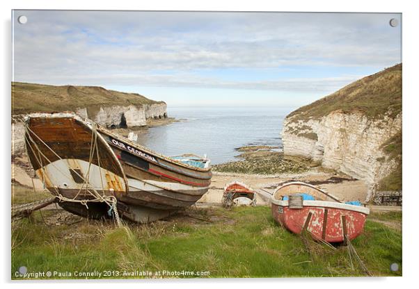 North Landing, Flamborough Acrylic by Paula Connelly