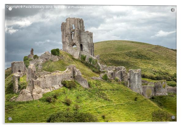Corfe Castle, Dorset Acrylic by Paula Connelly