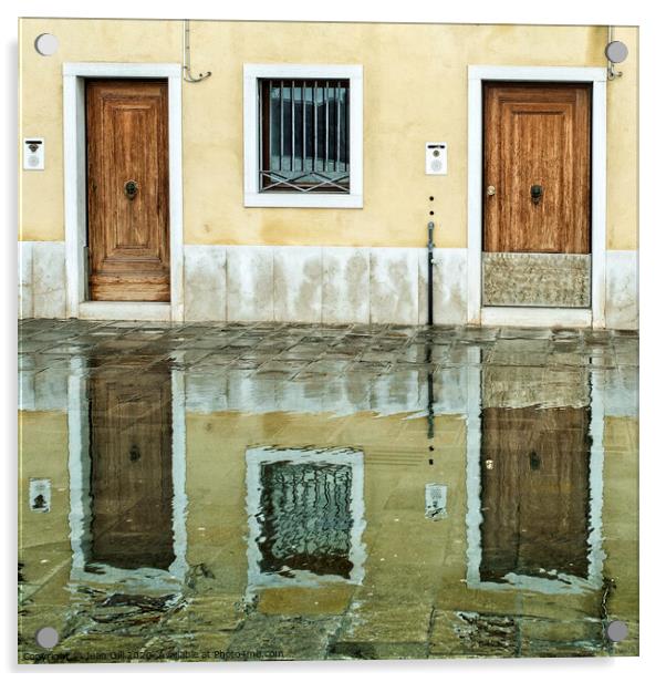 Venice Door Reflections Acrylic by Jean Gill