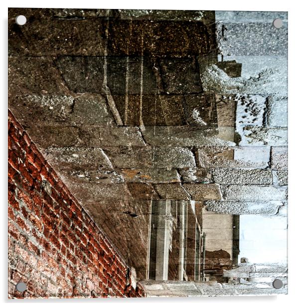 Reflection of Buildings in Venice Paving Acrylic by Jean Gill
