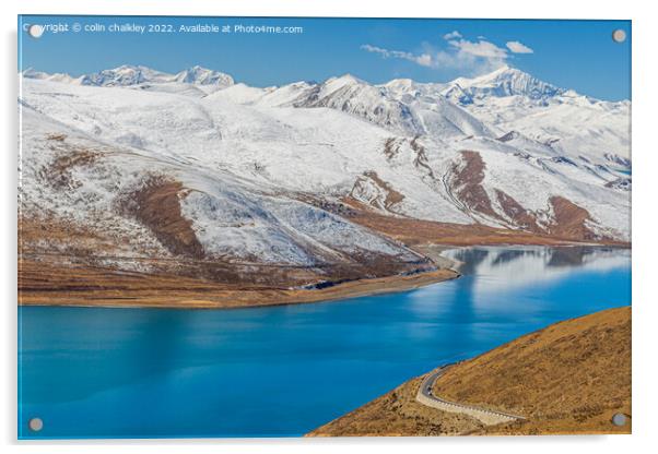  Yamdrok Lake in Tibet Acrylic by colin chalkley