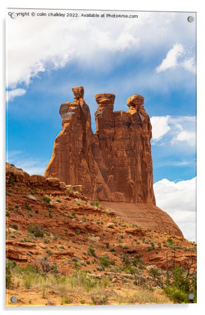 The Three Gossips rock structures - Arches NP Acrylic by colin chalkley