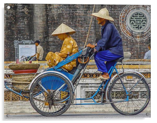Vietnamese Bicycle Rickshaw Acrylic by colin chalkley
