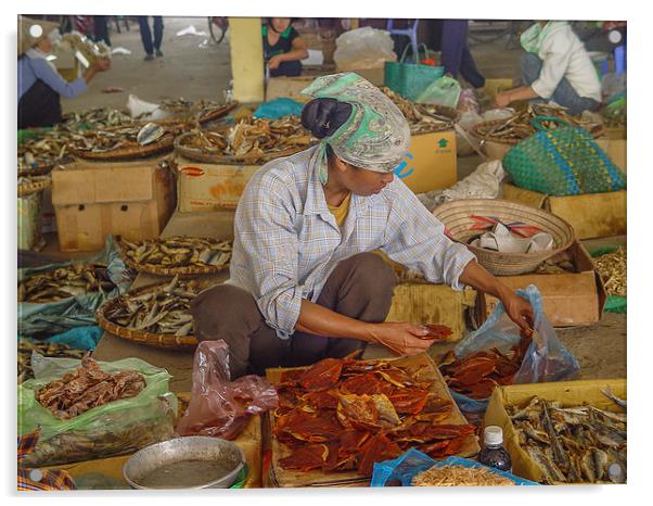 Vietnamese Fish Market Acrylic by colin chalkley