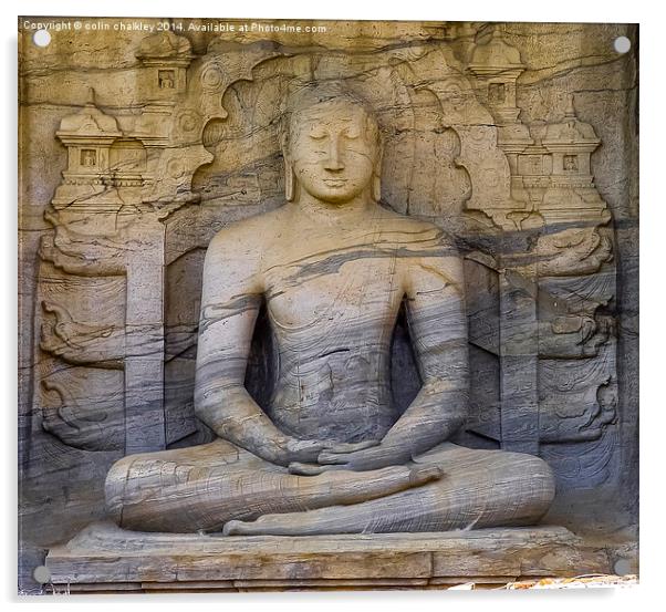 Stunning Rock Carving of Buddha Acrylic by colin chalkley