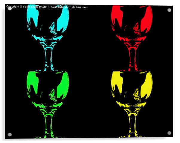  Moths on Wineglasses Popart Acrylic by colin chalkley