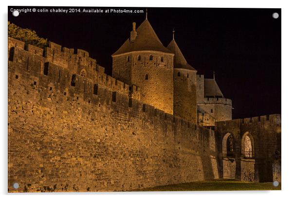  Narbonnaise Gate Carcassonne Ramparts Acrylic by colin chalkley