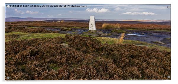  Stanage Edge Trig Point Acrylic by colin chalkley