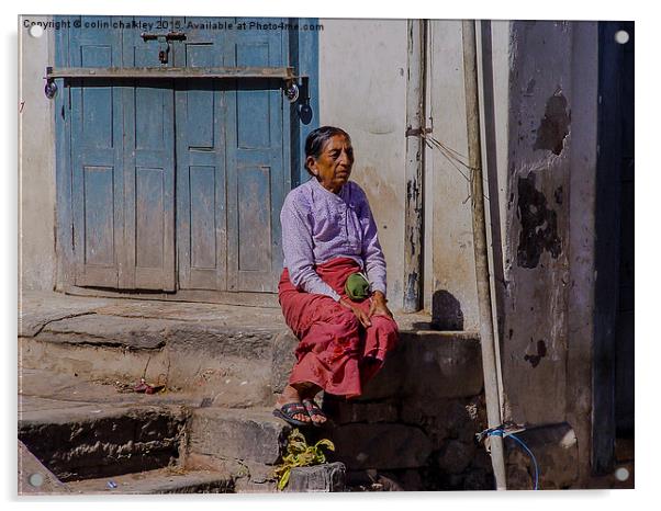  Contemplation in Kathmandu Acrylic by colin chalkley